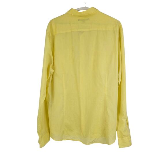 John Varvatos Mens Shirt Yellow Cotton Button Down Long Sleeve Lightweight XXL - Picture 2 of 5